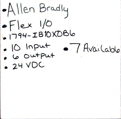#ad Allen Bradley Flex I O 1794 IB10XOB6 24 VDC Module $156.00