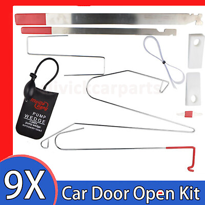 9x Car Door Opening Lock Out Open Tools kit door lockout tool Air Pump Universal $26.19