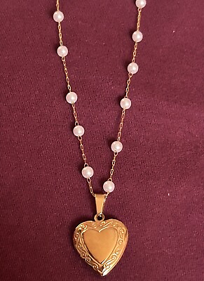 #ad Gold plated locket with pearls $25.00