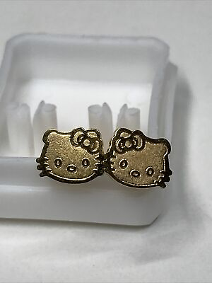 #ad Sanrio Hello Kitty Tiny Stud Earrings Body Jewelry Gold Titanium Steel New $9.10