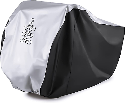 #ad Bicycle Cover for 3 Bikes Waterproof Outdoor Storage Winter Cold Weather Rain S $25.99