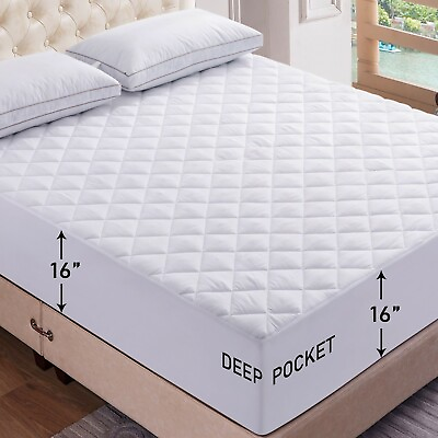 #ad #ad Fitted Mattress Pad Deep Pocket Cooling Breathable Mattress Pad Topper Protector $24.03