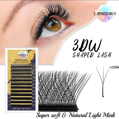 3D Eyelash Extension 1800 Individually Quality Mink Lashes D Curl 9 15mm 0.07mm $12.99