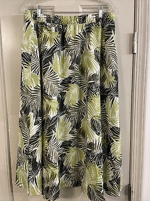#ad Kasper Women’s Size Medium Pull On Palm Print Lined A line Skirt. $14.95