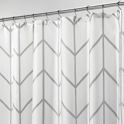 mDesign Decorative Chevron Zig Zag Print Easy Care Fabric Hotel Quality Shower $38.10