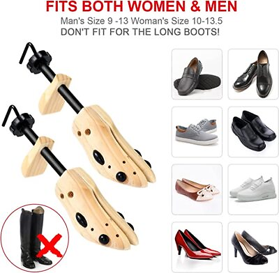 #ad Pair 2 way Wooden Adjustable Shoe Stretcher Expander for Men Women Size 5 13 US $13.49