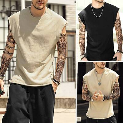 #ad ⭐⭐⭐Mens Sleeveless Vest Tank Top Run Gym Top Sports Muscle Fit T Shirt Blouse $15.49