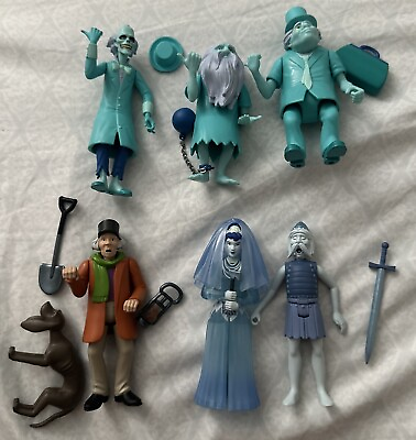 The Haunted Mansion Hitchhiking Ghost ReAction Figures Set Of 6 Super 7 $89.99