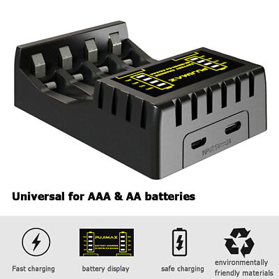 #ad Intelligent Battery Charger 4 Slot For AA AAA NI CD NI MH Rechargeable Batteries $5.98