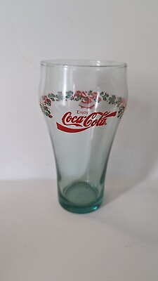 #ad Vintage Green Coca Cola Holiday Glass $14.99