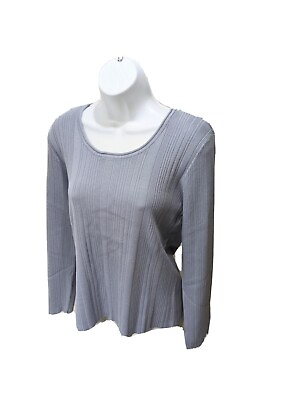 #ad NWT J Jill Pullover Sweater Womens M Long Sleeve Gray Blue $13.95