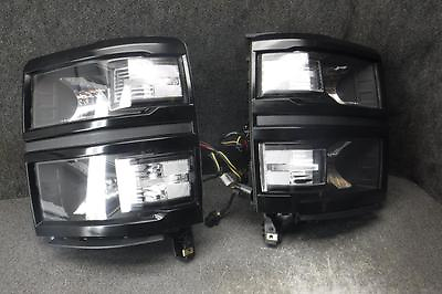 #ad 14 Chevy 2500 Aftermarket Black Headlight Set Left Right 64S $249.99