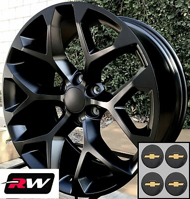 #ad 22 inch Chevy Tahoe OE Replica Snowflake Wheels Matte Black Rims 22 x9quot; 6x139.7 $1259.00