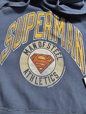 NEW Superman Large Hoodie Man of Steel Athletics NWT Junk Food Clothing Mens $29.71