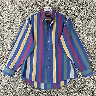 Stone River Outfitters Men’s M Multicolor Stripe Button Up Long Sleeve $13.95