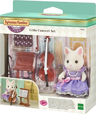 #ad Set Girls Cat With Cello Series Concert Sylvanian Families EPOCH 6010 $21.52