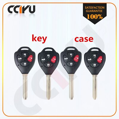 #ad 2pc New Replacement Key Keyless Remote Shell Case Car Key Fob Uncut For Toyota $21.99