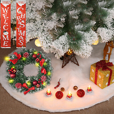 #ad LED Light Christmas Wreath Large Front Door Wreath Garland Xmas Decor Best Gift $7.95
