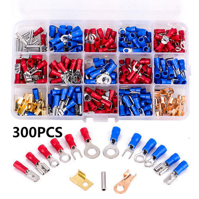 #ad 300PCS Assorted Crimp Terminal Insulated Electrical Wire Connector Spade Kit Set $13.69