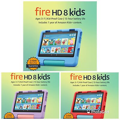 #ad Amazon Fire HD 8 Kids Edition Tablet 32GB age 3–7 latest 2022 relese UK GBP 118.50