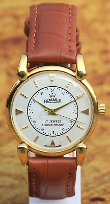 Luxury Vintage Roamer FHF ST96 17Jewels Hand Winding Swiss Made Men#x27;s Wristwatch $44.99