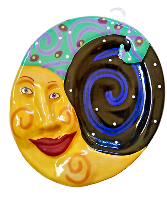 #ad Dana Simson Wall Art Spoon Rest Ceramic DS Moon 5.75quot; New from 2001 Stock $12.95