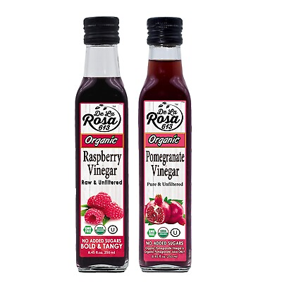 #ad De La Rosa Organic Raspberry amp; Pomegranate Vinegar RawVegan8.45 Oz Pack of 2 $20.69