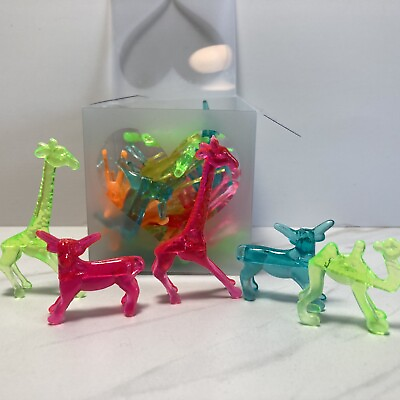#ad Cocktail Glass Animal Hangers Variety of 25 Plastic Accents Barware $15.00