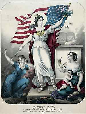 #ad 6167.Liberty American Victorian age Poster.History class Wall interior Art Decor $60.00