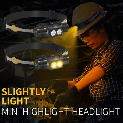 #ad USB Rechargeable Dual LED Headlamp Super Bright 1100 Lumens Headlight Flashlight $52.19