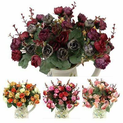 #ad Artificial Rose Flower Bouquet Fake Plant Bunch Wedding Party Home Decor Xmas US $7.99