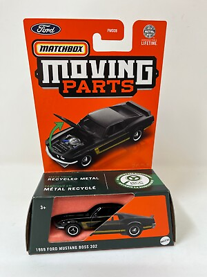 1969 Ford Mustang Boss 302 * BLACK * 2024 Matchbox Moving Parts Case M $4.99