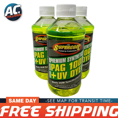 #ad Premium Synthetic AC Refrigerant Oil PAG 100UV Vis 8oz. 3 Pack $29.99
