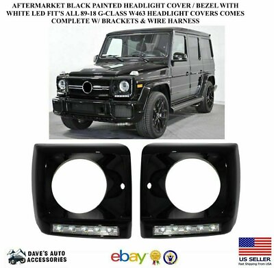#ad Aftermarket Black Headlight Cover Bezel LED with Daytime Running Light OE Style $155.00