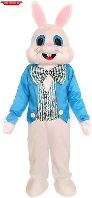 #ad Easter Party Blue Suit Rabbit Costume Bunny Costuem Mascot Costume Adult Size Fa $78.71