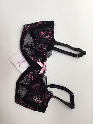 #ad $92 Agent Provocateur Maddy Balconette Underwired Bra Black Pink $50.98
