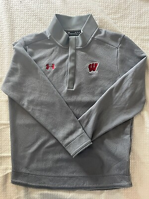 #ad Wisconsin Badgers Under Armour Pullover Sweatshirt XL Gray $35.00