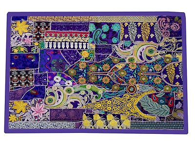 #ad Vintage Handmade Wall Hanging Embroidered Bohemian Patchwork Tapestry 60quot;L LT36 $71.50