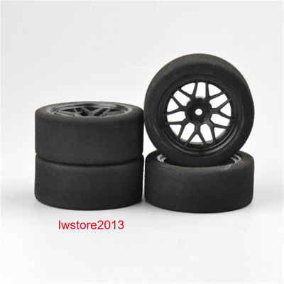 4pcs 1 10 Foam Tires Wheel Rims Tyres 12mm Hex For HSP On Road RC Racing Cars $22.49