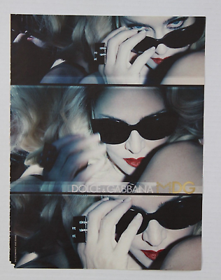 #ad Dolce amp; Gabbana MDG 2010 Print Ads MADONNA Red Lips Blue Eyes Pale Skin Shades $5.99
