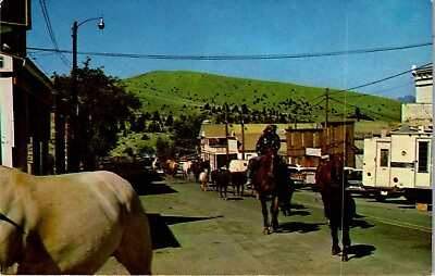 #ad Vintage Postcard Montana MT Virginia City Street View Horses Alder Gulch $3.98