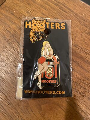 #ad HOOTERS RESTAURANT LISTENING TO THE MUSIC BLONDE JUKEBOX SEXY GIRL LAPEL PIN $9.90