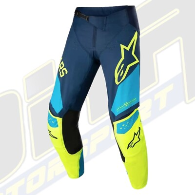 #ad Alpinestars Techstar Factory Motocross MX Enduro Pants Trousers Blue Yellow Fluo GBP 89.99