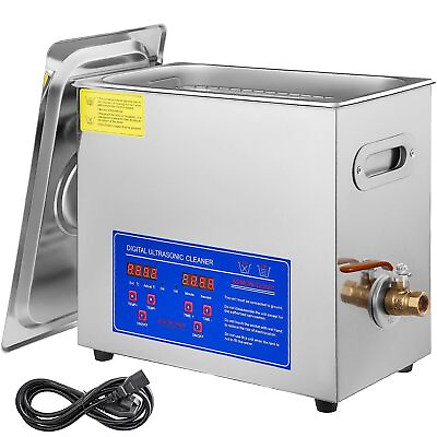 #ad New Stainless Steel 6 L Liter Industry Heated Ultrasonic Cleaner Heater w Timer $100.90