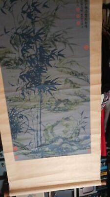 #ad Orchids and Bamboo Scroll by Yuan chi amp; Wang Yuan chi; replica of 17thC painting $274.99