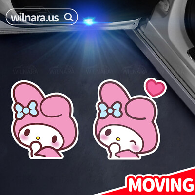 #ad 2X Cute Melody Wireless Car Door LED Courtesy Emblem Step Lights Projector $18.89