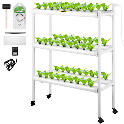 #ad VEVOR Hydroponic Grow Kit Hydroponics System 54 Plant Sites 3 Layers 6 Pipes $59.99