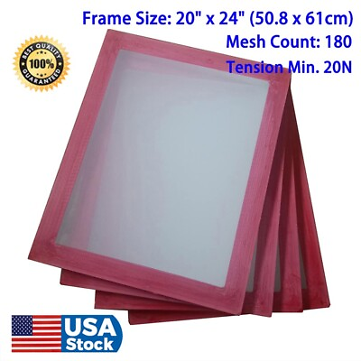 #ad 6PACK 20quot; x 24quot; Aluminum Screen Printing Screens Frame With 180 White Mesh Count $115.76
