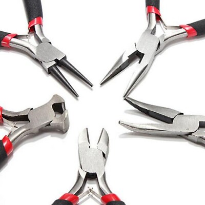 5Pcs Jewelers Pliers Set Jewelry Making Beading Wire Wrapping Hobby Tools $8.71