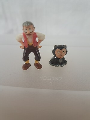 #ad Hand Painted Marx Disney Miniatures Disneykins Geppetto Figaro $13.93